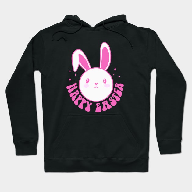 Happy easter a cute and groovy easter bunny for women Hoodie by Yarafantasyart